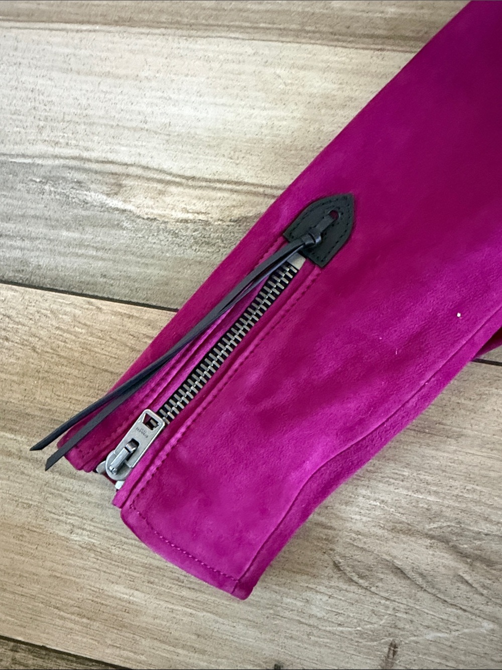 Coach Magenta Suede Moto Jacket - Picture 5 of 10